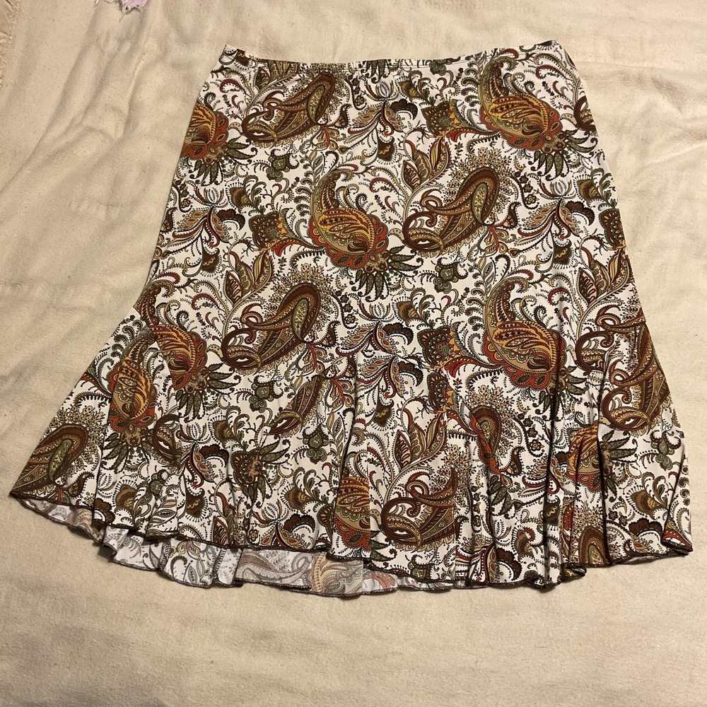 JKLA Skirt Womens Medium Multicolor Paisley Wrap Asymmetrical Boho Made‎ USA